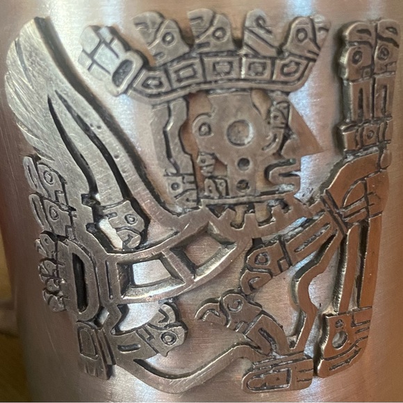 Vintage Azetec Pewter Cup Mug Bolivia Peltre 5” - Picture 4 of 5